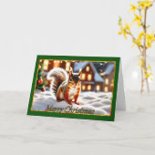Eekhoorn wenst kerst Kaart (Gele Bloem)