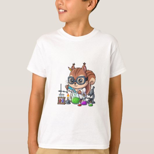 Eekhoorn Wetenschapper Lab Experiment Kinderen T-shirt (Voorkant)