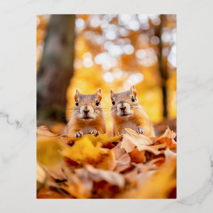 Eekhoorn Wilde Dier Liefdevol Portret  Folie Feestdagen Briefkaart