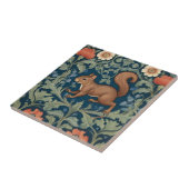 Eekhoorn William Morris stijl Links Facing Floral Tegeltje (Zijkant)