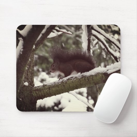 Eekhoorn Winter Foto Mousepad Muismat (Met muis)