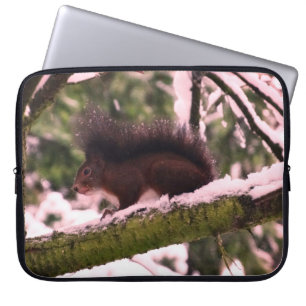 Eekhoorn Winter Foto Neoprene Laptop Hoes 15"