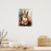 Eekhoorn Woodland Animal Art Print Poster (Keuken)