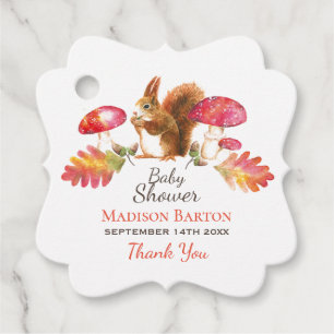 Eekhoorn Woodland herfst Waterverf Baby shower Bedankjes Labels