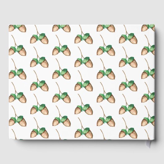 Eekhoorn Woodland herfst Waterverf Baby shower Gastenboek (Achterkant)