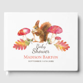 Eekhoorn Woodland herfst Waterverf Baby shower Gastenboek (Voorkant)