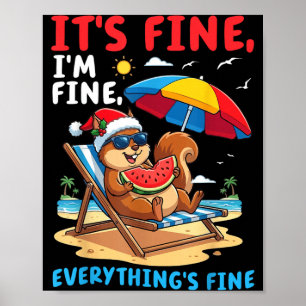 Eekhoorn Zomer Kerst Prima Prima Alles Prima Poster