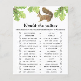 Eekhoorn / Zou ze liever Baby shower spel