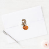 Eekhoorn Zwaard Jack-o-Lantern Ronde Sticker (Envelop)