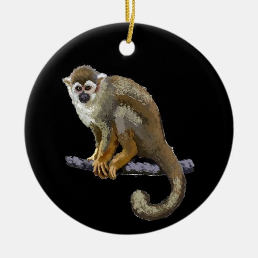 Eekhoornaapje Keramisch Ornament (Voorkant)
