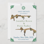 Eekhoornaapjes, takken en junglebladeren magnetische uitnodiging (Voorkant)