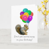 Eekhoornballonnen Verjaardag Kaart (Gele Bloem)