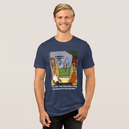 Eekhoornbestendige Mannen marine Tri-Blend Shirt (Voorkant volledig)