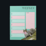 Eekhoornblazen en Bubblegum Weekplanner Notitieblok<br><div class="desc">Blijf georganiseerd met deze leuke wekelijkse planner pad. Elk vel van dit pad is bedrukt met zeven blokken om uw wekelijkse activiteiten op te voeren, samen met een notitiegebied. Het pad is voorzien van een schattige foto van een eekhoorn die een bubbel blaast met wat roze kauwgom.</div>