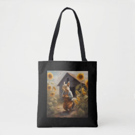 Eekhoornboer voor schuur Zonnebloemen Tote Bag