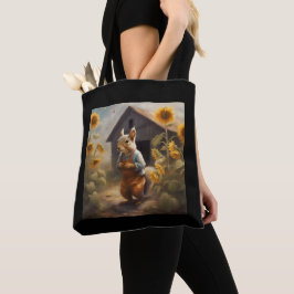 Eekhoornboer voor schuur Zonnebloemen Tote Bag