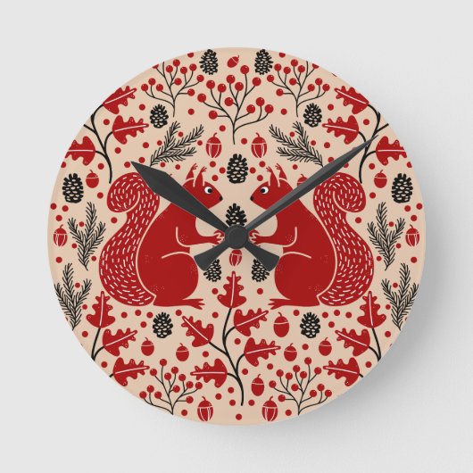 eekhoornbos ronde klok (Voorkant)