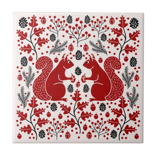 eekhoornbos tegeltje (Voorkant)