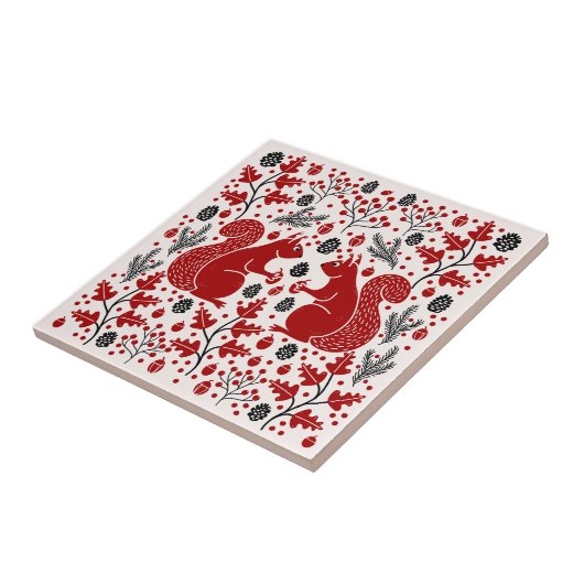 eekhoornbos tegeltje (Zijkant)