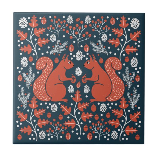 eekhoornbos tegeltje (Voorkant)