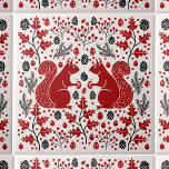 eekhoornbos tegeltje<br><div class="desc">Rode eekhoorn bos bospatroon met dennenappels,  dennentakken,  eikels,  eikenbladeren en bessen. Perfect voor een meerhuis of seizoensgebonden kamerinrichting. Originele versie door Nic Squirrell.</div>