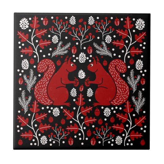 eekhoornbos tegeltje (Voorkant)