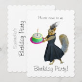 Eekhoorncake verjaardagsfeestje uitnodiging (Voorkant / Achterkant)