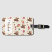 Eekhoornen en stools Autumn Patroon op maat Bagagelabel (Voorkant (horizontaal))