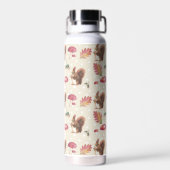 Eekhoornen en stools Autumn Patroon op maat Waterfles (Achterkant)