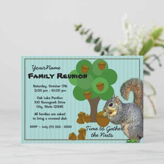 Eekhoornfamilie reünie kaart (Staand voorkant)