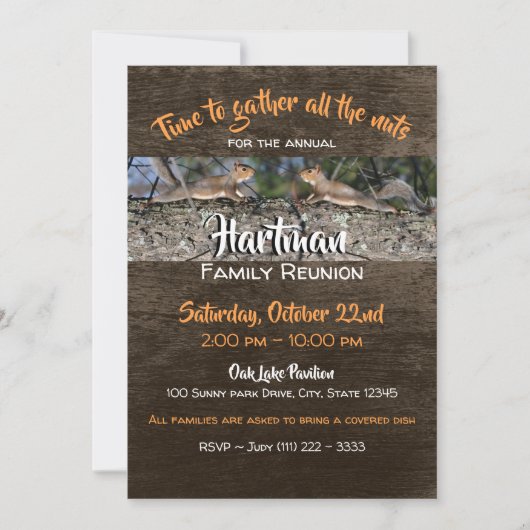 Eekhoornfamilie reünie kaart (Voorkant)