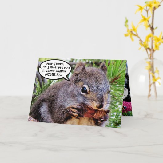 eekhoornfeest uitnodigen kaart (Gele Bloem)