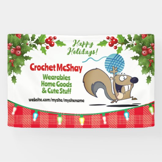 Eekhoorngaren haak breien ambacht show display spandoek (Horizontaal)