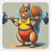 Eekhoornkracht Vierkante Sticker (Voorkant)