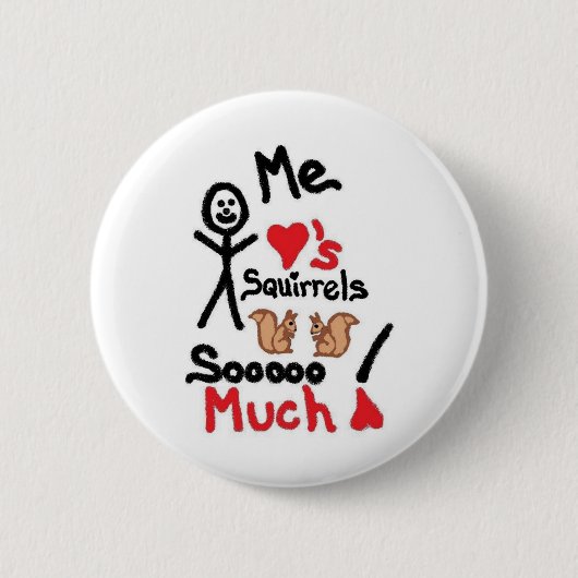 Eekhoornliefhebber Cartoon Ronde Button 5,7 Cm (Voorkant)