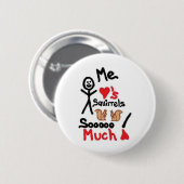 Eekhoornliefhebber Cartoon Ronde Button 5,7 Cm (Voorkant /achterkant)