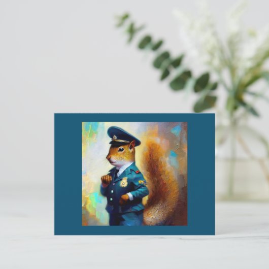 Eekhoornpolitieman Briefkaart (Staand voorkant)