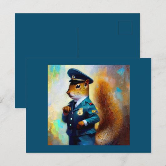 Eekhoornpolitieman Briefkaart (Voorkant / Achterkant)