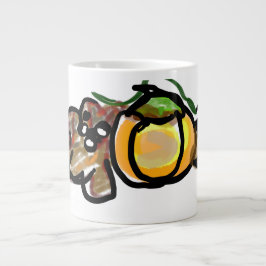 Eekhoornpompoenen grote koffiekop