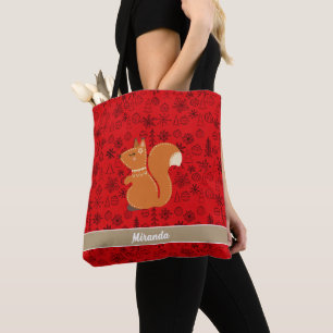 Eekhoornrood patroon tote bag