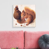 Eekhoorns, 1512 canvas afdruk (Insitu (Woonkamer))