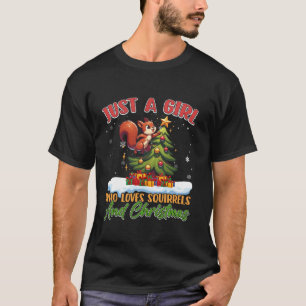 Eekhoorns Acorn Just A Girl Christmas Tree Lights T-shirt