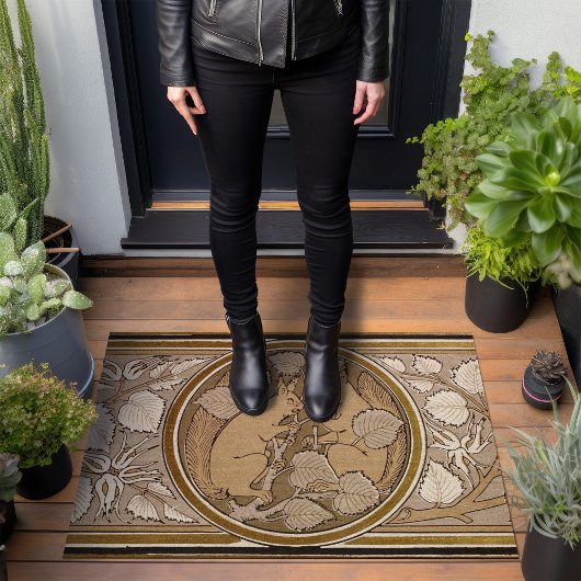 Eekhoorns Art Deco Burnt Sand Brown Walter Crane Deurmat