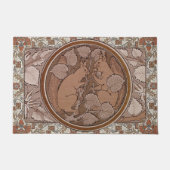 Eekhoorns Art Deco Burnt Sienna Walter Crane Deurmat (Voorkant)