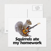 Eekhoorns aten mijn huiswerk briefkaart (Voorkant / Achterkant)