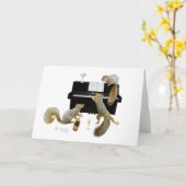 Eekhoorns bij de Piano Kaart (Gele Bloem)