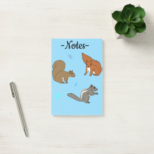 Eekhoorns Blauw Post-it® Notes (Kantoor)