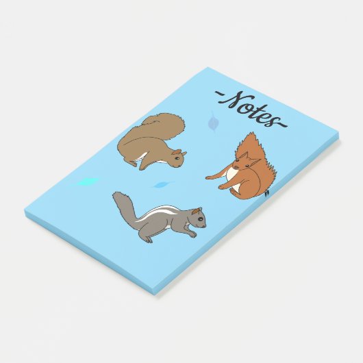 Eekhoorns Blauw Post-it® Notes (Schuin)