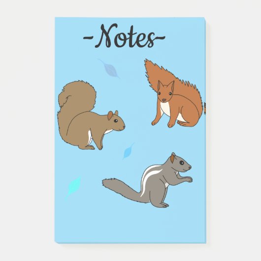 Eekhoorns Blauw Post-it® Notes (Voorkant)