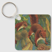  eekhoorns, boscreten, wilde dieren sleutelhanger (Voorkant)